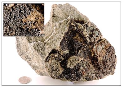 Goethite on Pyrite, Aberdaunant. (CWO) Bill Bagley Rocks and Minerals